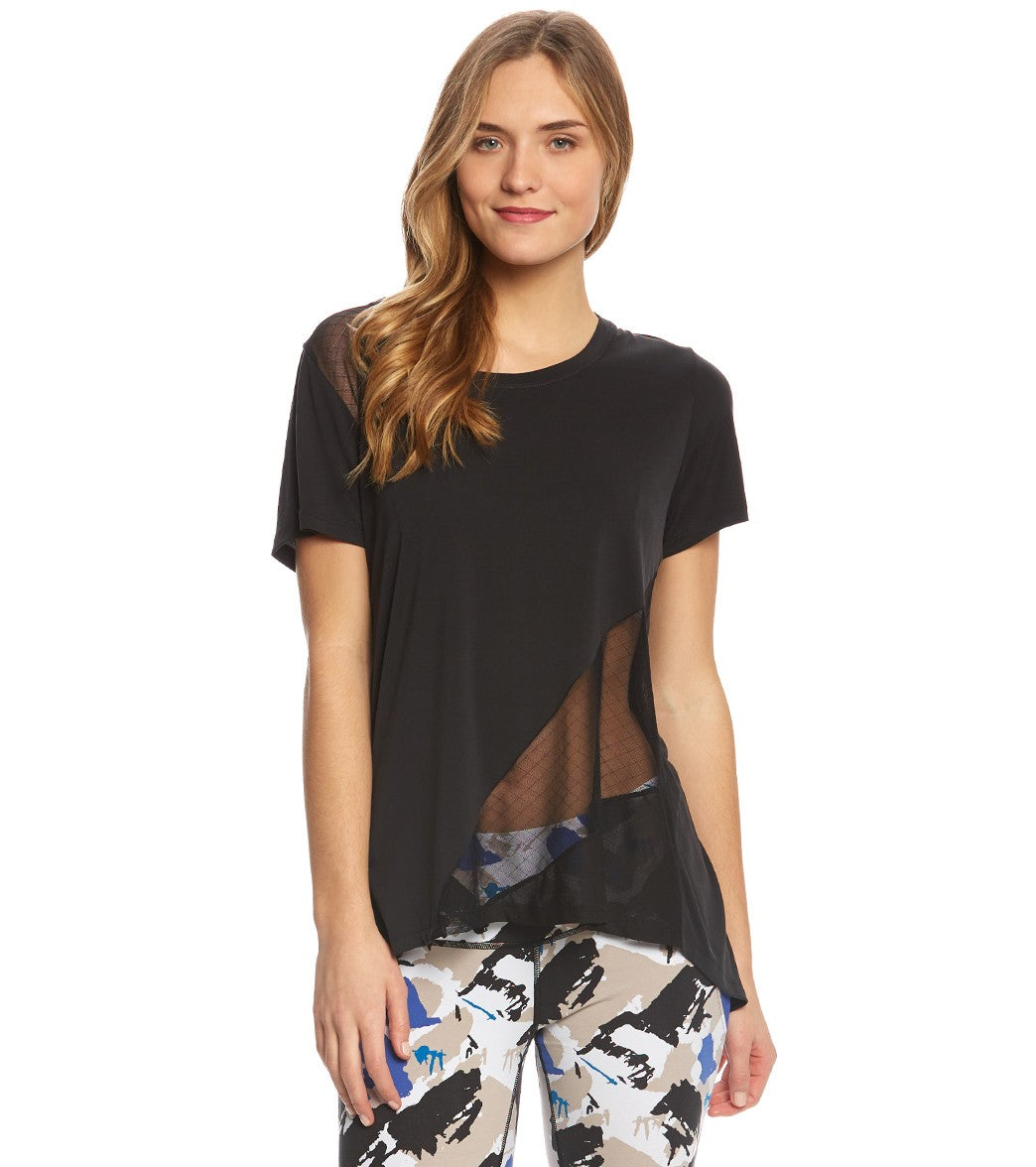 Zobha Mesh Panel Short Sleeve Yoga Tee