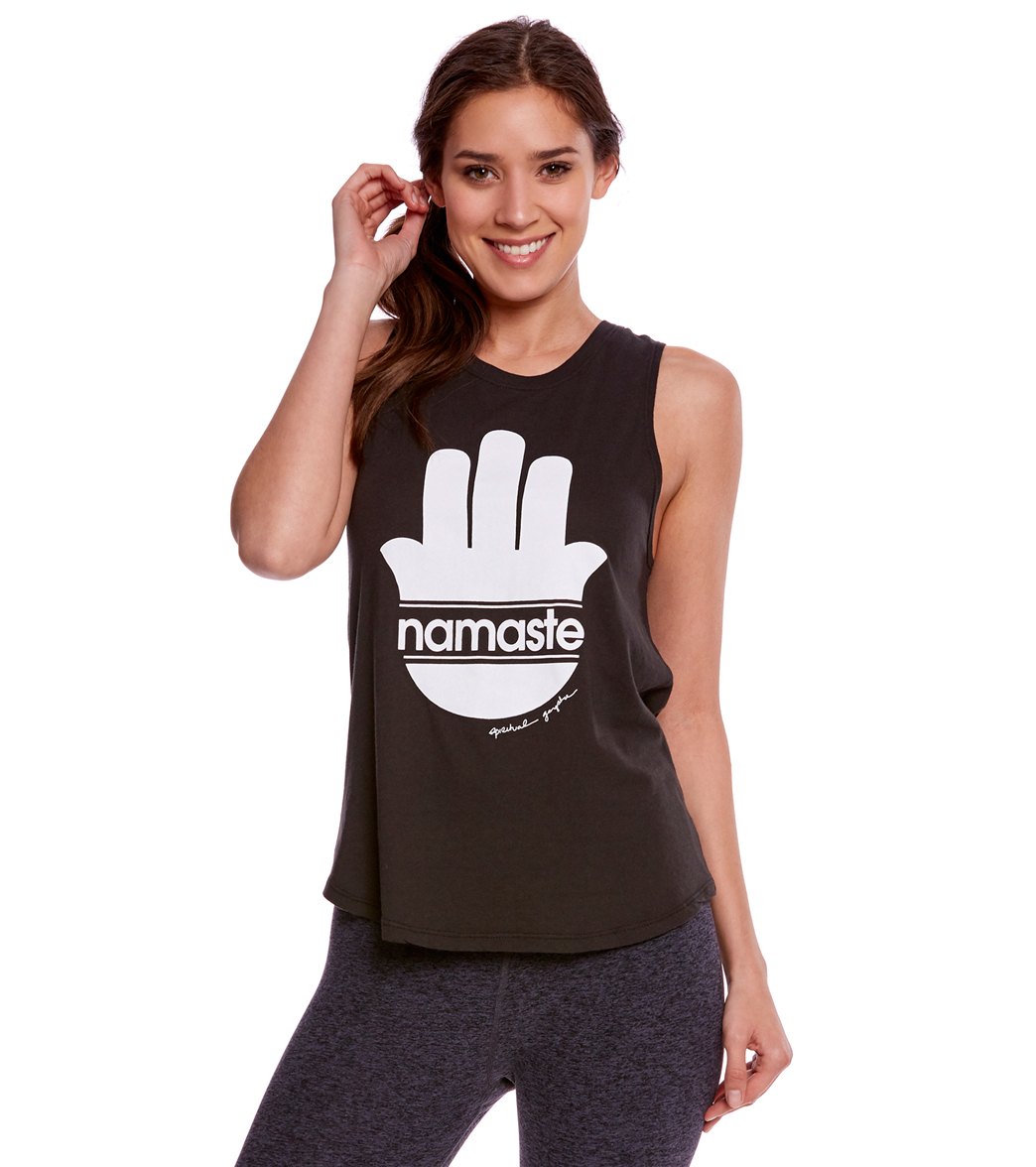 Spiritual Gangster Namaste Stripes Workout Muscle Tank