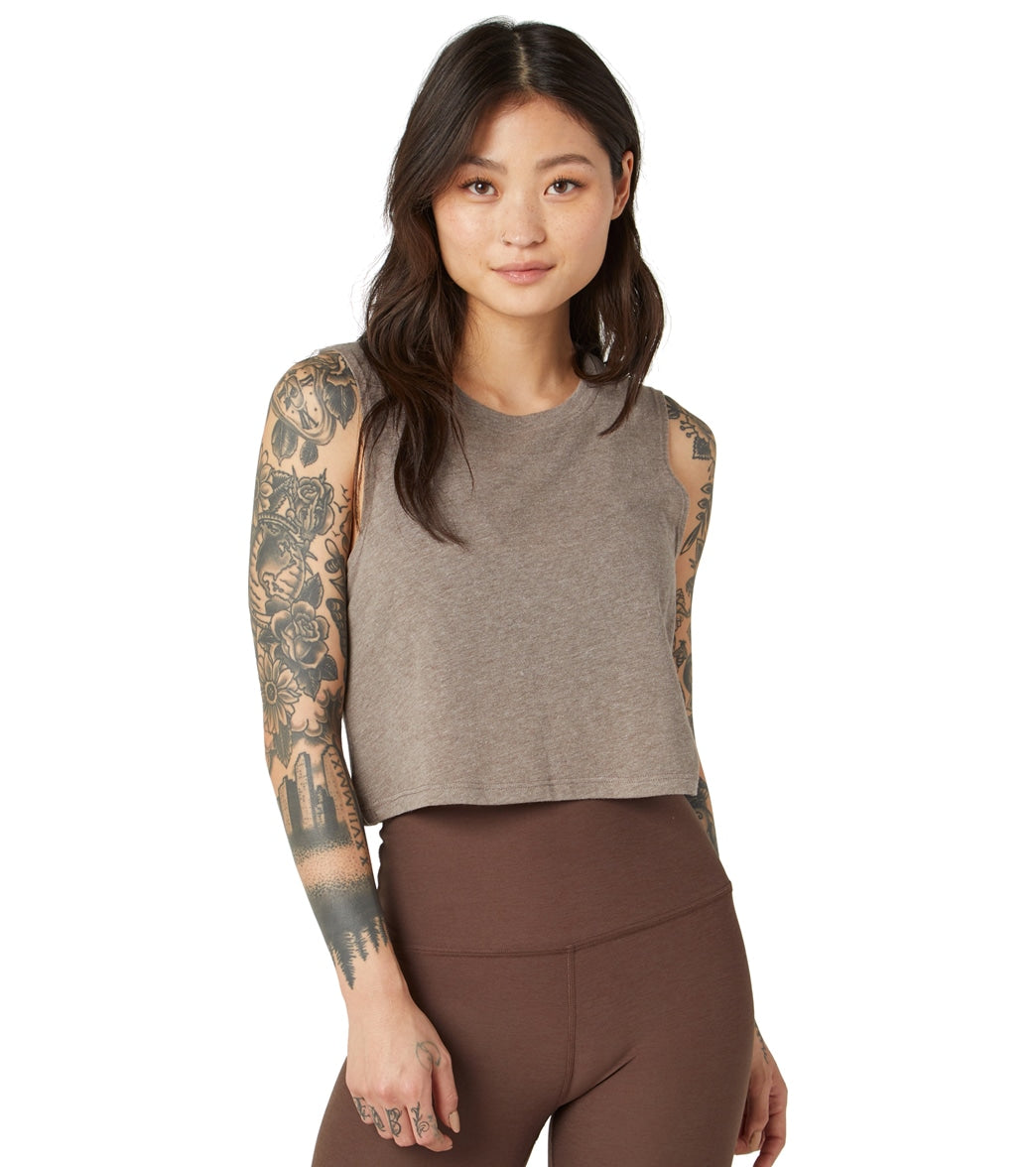 Beyond Yoga Boyfriend Jersey Night in Cropped Tank